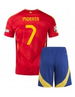 Španělsko Alvaro Morata #7 Domácí dres pro děti ME 2024 Krátký Rukáv (+ trenýrky)